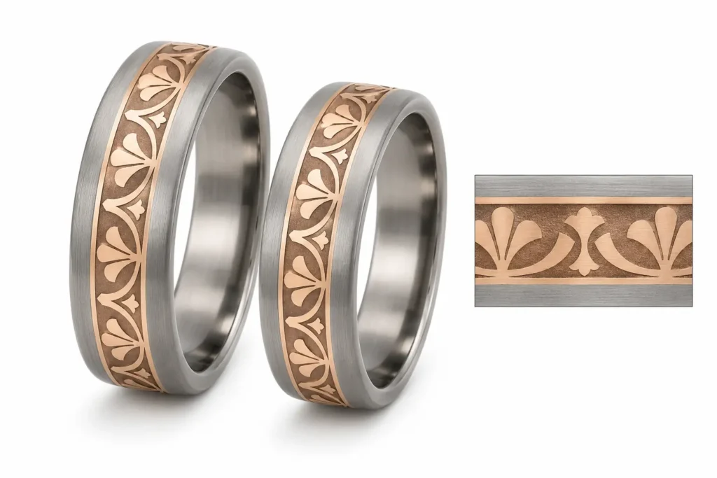 Legyezőornamentika karikagyűrű látványterv